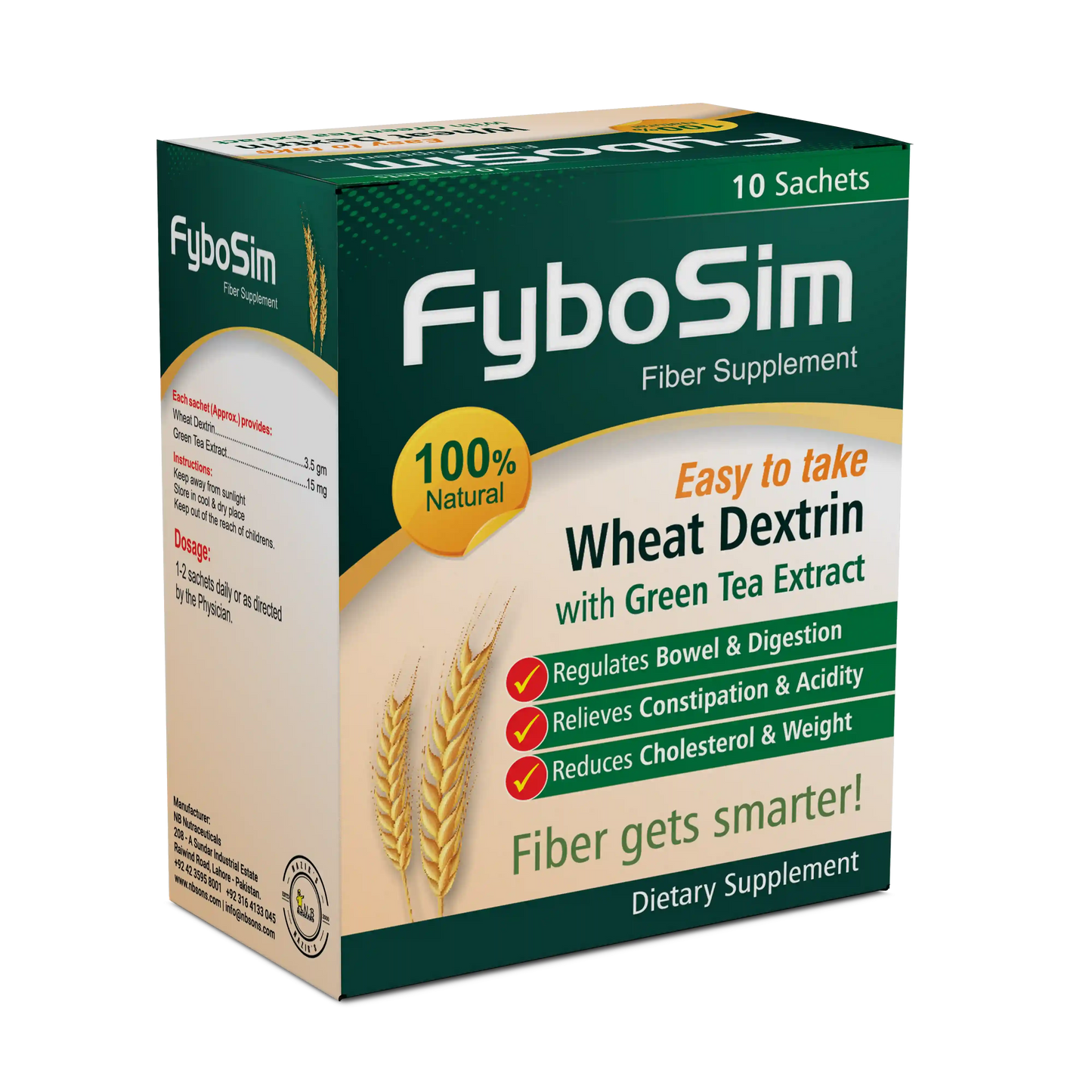 NB Sons FyboSim: Natural fiber supplement, regulates bowel, relieves acidity, supports weight management.