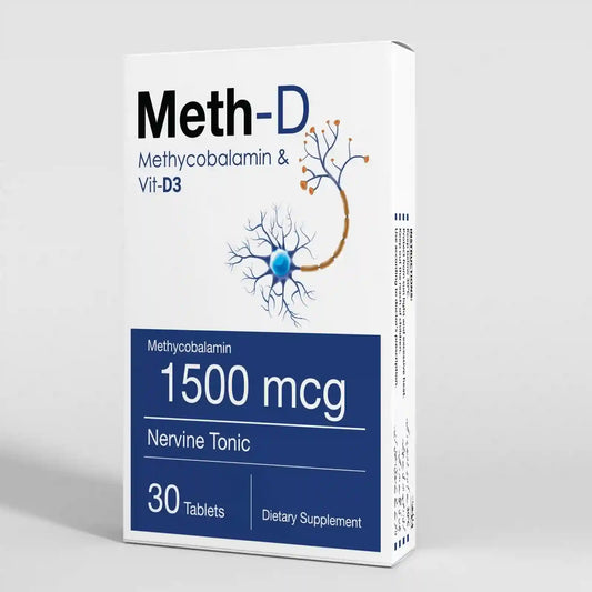 Promote nerve health with Meth-D, Methylcobalamin 1500 mcg, Vitamin D3, from Pakistan