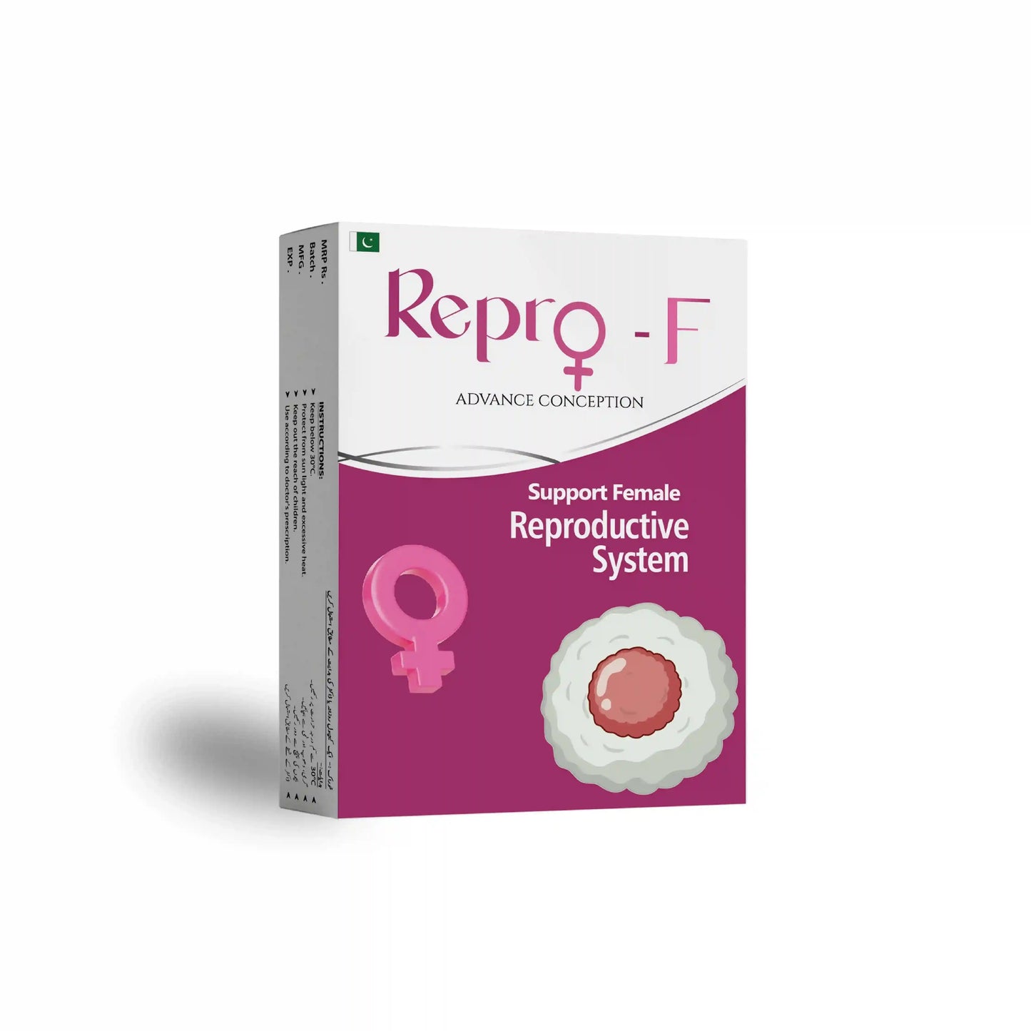 Repro-F: Advance Conception, supports female reproductive system, 30 capsules, from Pakistan