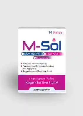 Promote insulin sensitivity with M-Sol dietary supplements, Myo-inositol, Folic Acid, Melatonin, made in Pakistan