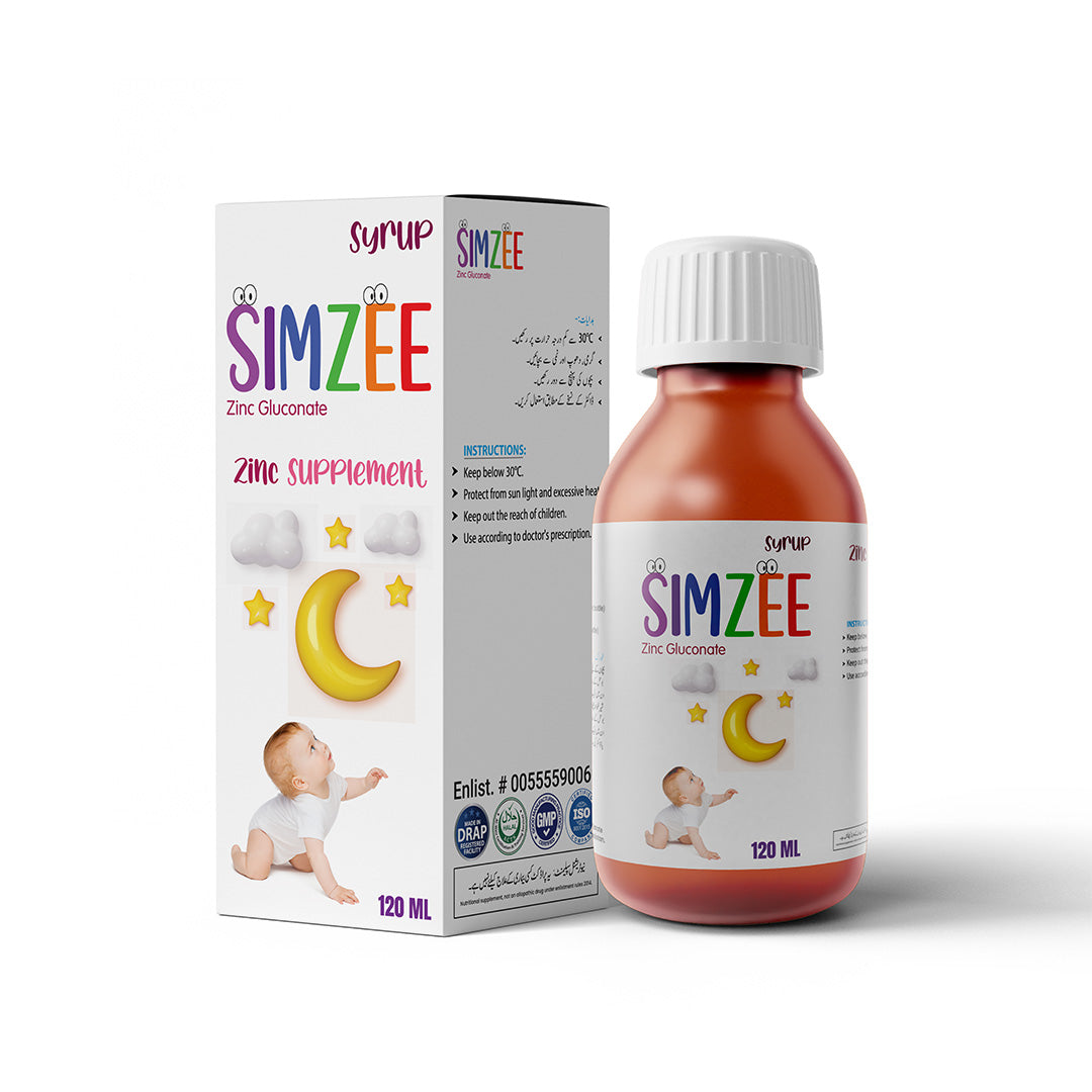 SimZee Zinc Gluconate Syrup 120ml – Zinc Supplement for Kids